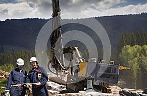 Rock blasting engineering and drilling machinery photo