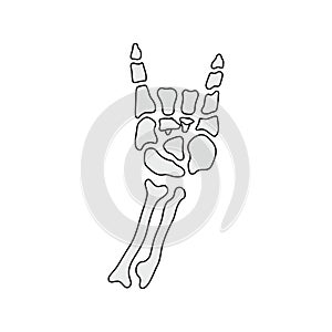 Rock bony skeleton gesture vector hand drawing photo