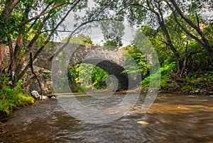 Rock bridge over river Hnilec at Gelnica