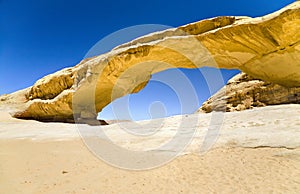 Rock bridge in Wadi Rum desert