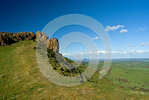 Rock of the Caer Caradoc, volcanic british and welsh hill photo