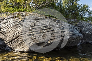 Rock carvings with elks on a rock JÃÂ¤mtland Sweden photo