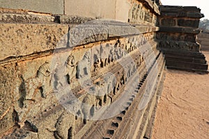 Rock carvings - Royal Enclosure at Hampi, Karnataka - archaeological site in India