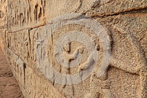 Rock carvings - The Royal Enclosure at Hampi, Karnataka - archaeological site in India