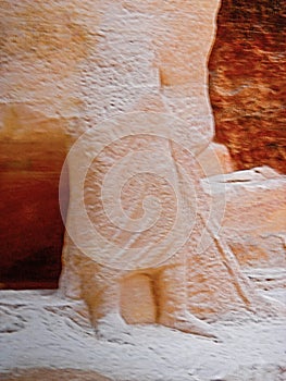 Rock Carvings The Siq Petra in the Kingdom of Jordan