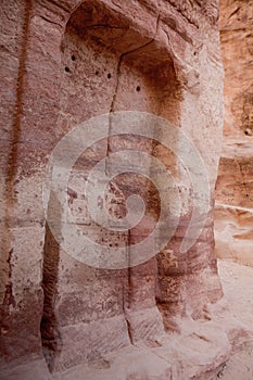 Rock Carvings The Siq Petra in the Kingdom of Jordan