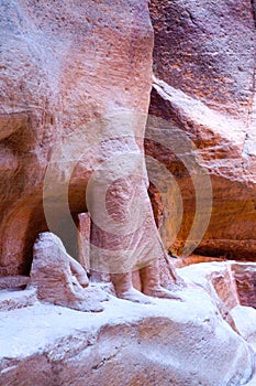 Rock Carvings The Siq Petra in the Kingdom of Jordan