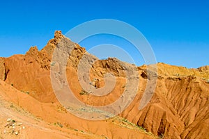 Rock castle shaped mountains and rock formation valley