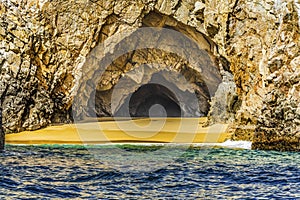 Rock Cave Beach Near The Arch Cabo San Lucas Mexico