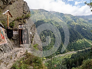 The rock cell of Father Arsenie Boca, Fagaras mountains Romania