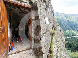 The rock cell of Father Arsenie Boca, Fagaras mountains Romania