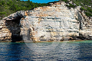 Rock Cliff at Antipaxos Island in Greece.