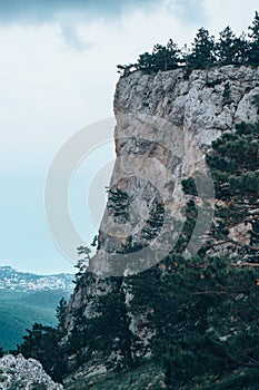 Rock cliff background with clipping path
