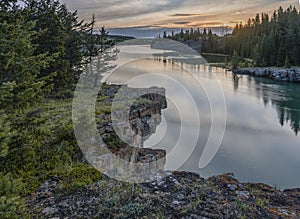 Rock Cliff on the Bank of the Bow River