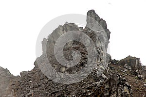 rock cliffs at the top of the mountain