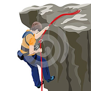 Rock climber on cliff