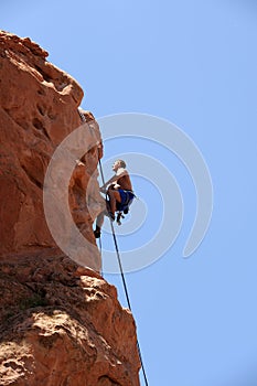 Rock Climber Climbing