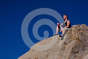 Rock Climber Resting