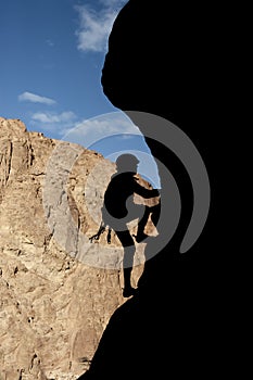Rock climber silhouette