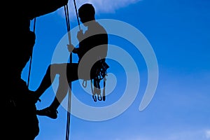 Rock climber silhouette