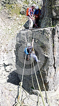 La roca escaladores en 