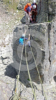 La roca escaladores en 