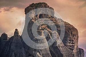 Rock climbers on Meteora in the Greece