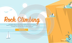 Rock Climbing Advertising Flat Webpage Banner