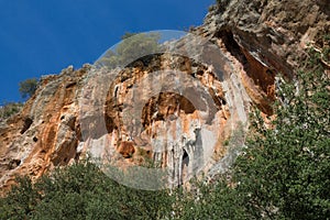 Rock climbing cliff in Geyikbayiri, Turkey