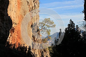 Rock climbing crag area in Geyikbayiri, Turkey