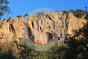 Rock climbing crag area Spectacular Cave in Geyikbayiri, Turkey