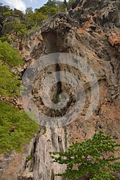 Rock climbing at Raylay beach, Thailand