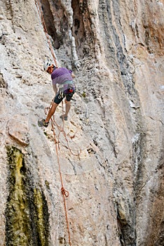 Rock climbing at Raylay beach, Thailand