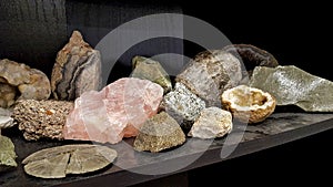 Rock collection with quartz