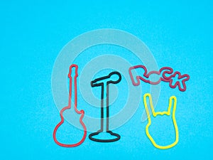 Rock concert banner concept on blue background