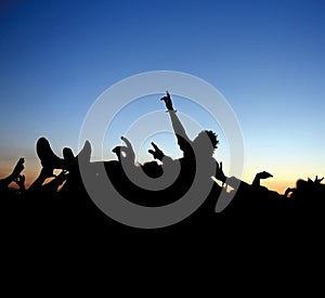 Rock Concert Crowd Surf