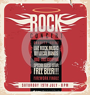 Rock concert retro poster design