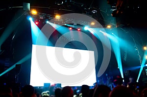 Rock concert, white screen isolated.