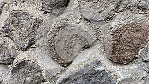 Rock concrete wall of a structure foundation