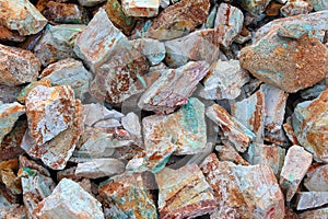 Rock with copper, mine waste in mineral de pozos, guanajuato, mexico I