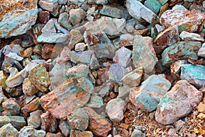 Rock with copper, mine waste in mineral de pozos, guanajuato, mexico II