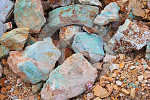 Rock with copper, mine waste in mineral de pozos, guanajuato, mexico III
