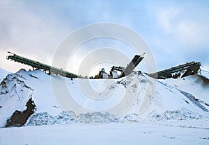 Rock-Crushing Plant in Winter Day