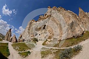 Rock cut churches and pigeon-houses in Sword Valley, Cappadocia