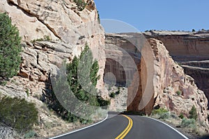 Rock Cut for Road in Colorado National Monument