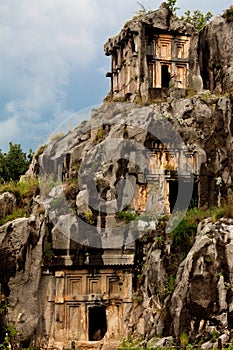 Rock cut tombs of Myra and sky