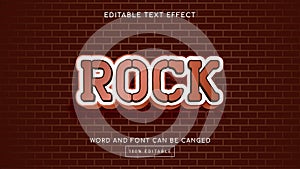 Rock 3D editable text effect template