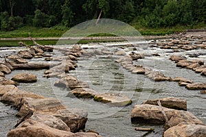 Rock Dam On The Red River