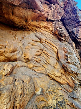 Rock detail of the Warren Gorge cliffs