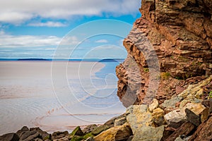 Rock erosion, low tide, Hopewell Rocks, Bay of Fundy, New Brunswick, Canada